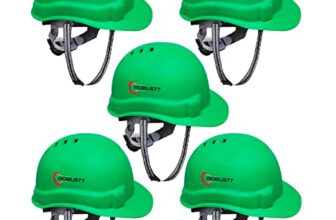 Robustt X Shree JEE Safety Helmet Executive Ratchet Type Adjustment, Protection for Outdoor Work Head Safety Hat with Sweat Band (Green, Pack of 5)