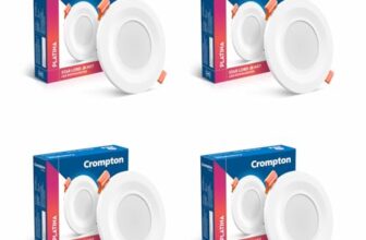 Crompton Star Lord JBNXT Junction Box Downlighter | 5W | Round | Blue | Pack of 4 | Junction Box | Cutout: 3 inch, 75 mm | For use in halls, bedroom, kitchens, office, stores