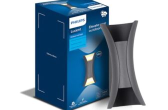 Philips aluminium 10W Vertical decorative Wall Light|Lucent Outdoor Wall Light for Decoration|Colour : Warm White, Pack of 1