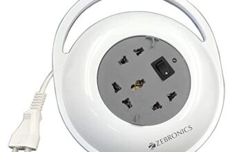 ZEBRONICS Zeb PS3401H Universal Power Socket with 4-Meter Cable with 1500 WATTS Power Extension Socket, Wall Mountable – Grey