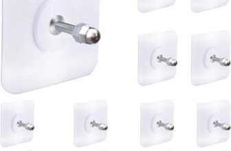 SHOPPOFOBIX Adhesive Hooks 13.2LB(Max) Heavy Duty Self Adhesive Hooks Transparent Waterproof and Oilproof Wall Hooks for Kitchen Bathroom Shower Door Outdoor (Nail Hook, 5)