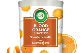 Airwick Scented Candle for Home & Gift Purpose|Blood Orange & Incense Aroma Fragrance|40 Hours Burn Time