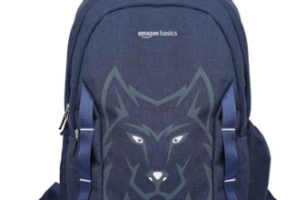 amazon basics Nylon Casual Standard 4 Compartment Backpack (11629-Wolf_Blu), 44 Litre, Blue