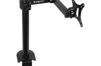 Zebronics Monitor Desk Stand, 17–32 Inch Support, Up to 7kg Load, Height Adjustable & Extendable Arm, VESA Compatible, Cable Management, Anti-Slip Base, Rust-Proof (DMS200)