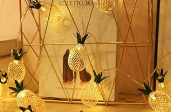 One94Store 3 Meter 10 LED Pineapple Metal String Lights – Perfect for Indoor/Outdoor Decoration for Diwali, Christmas, Birthday, Navratri, and Valentine’s Day Gifts(Warm White)