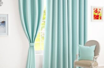 Story@Home Door Curtains 7 Feet Long Set of 1 | Room Darkening Curtain | Quatrefoil Printed | Thermal Insulated Curtain for Living Room | (116 X 215 Cm, Aqua & White) | Perfect for Home Decor
