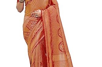 Glory Sarees Women’s Banarasi Silk Saree With Blouse Piece (Premium_Silk107_Red)