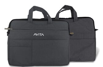 AVITA Polyester Laptop Bag/Compatible for All laptops up to 14 inch | Laptop Sleeve | Splash-Proof Laptop case | Highly Durable Laptop Bag Cum Sleeve case | 3-in-1 Laptop Sleeve | Dark Grey