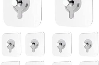 Boniry 6 Pcs Adhesive Wall Hook | Nail Free Photo Frame Wall Hook Screw Adhesive Non-Trace No Drilling for Bathroom Shower Kitchen Installation Hanging | Hooks for Hanging
