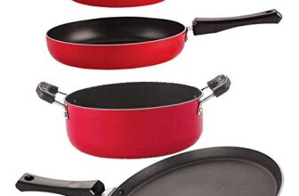 Nirlon Non Stick Premium Quality Aluminium Kitchenware Set of 4 Pieces with Extreme Durability (FT13_FP10_FP12_CS24)