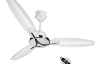LONGWAY Zephyr 1200 mm BLDC Ceiling Fan with Remote Control | BEE 5 Star Rated Energy Efficient | Ultra High Speed 3 Blade Anti-Dust Decorative Ceiling Fan | 3 Years Warranty (1, White)