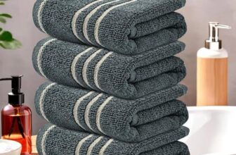 Urbane Home Pack of 4 Soft Cotton Face Towels for Men & Women/Ladies | Easily Washable | Pocket Towels & Workout Gym Napkins for Men – Dark Grey