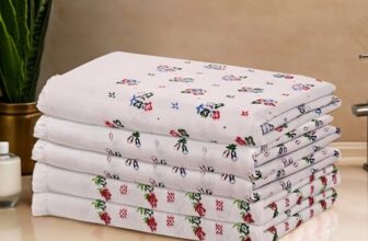 Urbane Home Pack of 5 Cotton Bath Towel for Women | Super Soft Swimming & Bathing Towel | 30×60 Inch | Travel Cotton Towel & Gamcha | Assorted