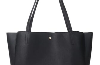 Pure Vegan Leather Tote Bag for Women, Fully Embossed, Handbag, Shoulder Bag, Black