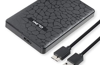 GLink GHD009-2.5″ USB 3.0 Premium External HDD Enclosure Case Cover for SATA SSD HDD for Laptop Hard Disks | High Speed USB 3.0 Upto 5 GBPS | Supports 6TB | Tool Free Installation | Black