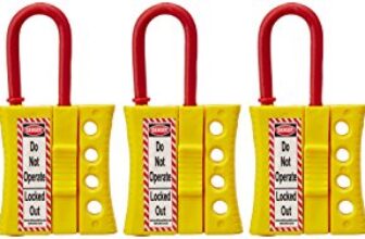Aktion Safety Lockout Device AK-SLDH-75 De-Electric HASP Number of Holes: 4 – Yellow (Pack of 5)