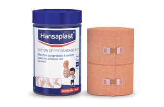 Hansaplast Soft Cotton Crepe Bandage For Pain Relief | 8CM X 4MTR, Skin-Friendly | Crepe Bandage For Hands, Legs And Ankle Support | Provides Warmth And Firm Support To The Affected Area