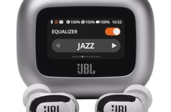 JBL New Launch Live Buds 3 TWS,Hi-Res Audio True ANC Earbuds,Smart Case with Touch Display,40H Playtime,Wireless Charging, 6 Mic,Multipoint connection,IP55 proof, Headphones App,Personi-Fi 3.0(Silver)