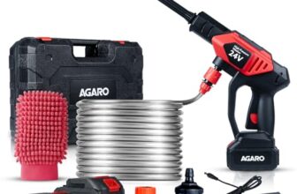AGARO Marvel Cordless High Pressure Washer Gun, Premium Build Car Washer, 24V Rechargeable Battery (2 x 1500mAh), 110–240V, 10 Bar, Car, Bike & Home Cleaning, 6-in-1 Adjustable Nozzle, 5M Hose Pipe