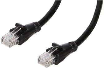amazon basics RJ45 Cat-6 Ethernet Patch/LAN Cable for Personal Computer – 3 Feet (Black)