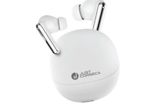 JUST CORSECA Spectre TWS Bluetooth Earbuds | Quad Mic | ENC + ANC | HD Sound | 13mm Dynamic Driver | BT V5.4 | Type-C Charging (White)