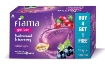 Fiama Gel Bar Soap Blackcurrant And Bearberry 625g (125gx5) For Radiant Glowing Skin, With Skin Conditioners, All Skin Types, For Women & Men