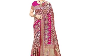 Yashika Women’s Trendy Banarasi Kanjivaram Pink Color Art Silk Saree with Blouse Material (MALIYA PINK)