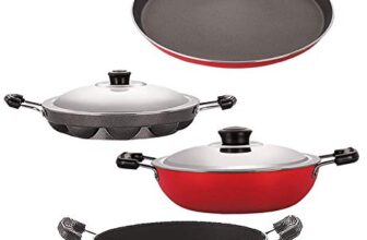 Nirlon Non Stick Aluminium Pfoa Free Non-Toxic Durable Kitchenware Set of 4 Pieces (FT13_DKD(B)_AP12_CS24)