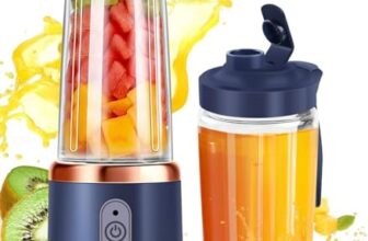 Portable Blender Juicer with Travel Bottle, Personal Size Smoothie Maker, USB Rechargeable