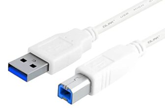 GLINK USB2.0 High Speed Printer/Scanner Cable A Male to B Male Compatible with HP, Canon, Brother,Lexmark,Fuji, Samsung,Epson, Dell, Xerox, Ricoh and More – (White) (10M./30FT.)