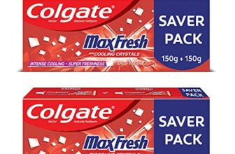 Colgate Maxfresh Toothpaste, Red Gel Paste with Menthol For Super Fresh Breath, 300g, 150gx2 (Spicy Fresh)