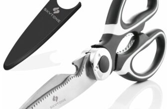 SKYTONE Kitchen Scissor, Scissors for Kitchen Use Home, food scissors,Premium Stainless Steel Solid Kitchen Shears for Meat, Seafood, Chicken, Vegetables, Herbs, BBQ, Bottle Opener