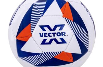 Vector X Kick PVC Football Machine Stitched 32 Panels Professional Training Soccer Foot Ball Suitable for Soft & Dry Ground, Training Ball, Soccer Ball |Men & Women (Color- White) Size – 3