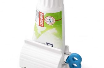 Toothpaste Squeezer with Rolling Holder | Rotatable Toothpaste Tube Dispenser for Bathroom, Kitchen & Travel Use | Easy Manual Tube Squeezer for Toothpaste, Creams, Gel & Cosmetic Tubes (Multicolour) (Pack OF 1)
