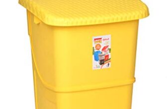 ARISTO Biomedical Waste Plastic dustbin with Pedal Yellow,25 LTR