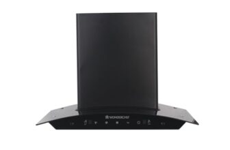 Wonderchef Power Curve Wall-Mount Chimney|Auto Clean Function|1200M3/H |Suction Capacity|Baffle filter |3 Speed Suction|Gesture and Touch Control|Oil Collector|Low Noise|LED Lamp|60cm|Black
