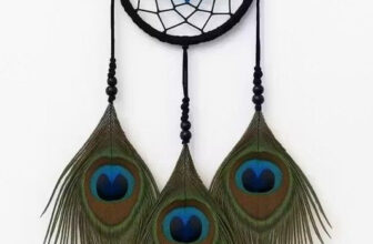 Good Aura Store Mehruna Dream Catchers Wall Hangings for Home Decor Bedroom Livingroom Balcony Feather Dream Catcher(5.9 inch, Black)
