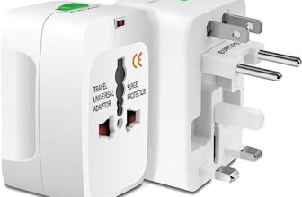 All-in-One Universal Travel Adapter, Upto 6A, Universal Socket, Swappable Pins for EU|KR|UK|US|JP|AUS|CN, for Mobile, Tablets, Laptops, & Grooming Devices