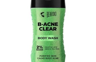 Beardo Body Acne Clear Body Wash for Men 200 ml | With Neem, Tea Tree and Salicylic Acid | Clean Clear Skin | For Body Acne and Skin Purification | B-acne