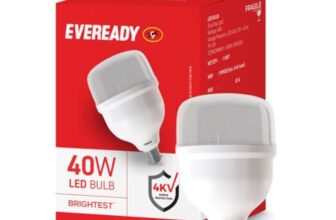 Eveready 40W LED Hammer Bulb with B22 Base, High CRI, 4KV Surge Protection, Energy Efficient & Long Life – Cool Daylight (6500K) for Home & Commercial Use