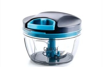GANESH Wonder Kitchen Dori Handy Vegetable and Fruit Manual Onion Dry Fruit Salad Maker Vegetable Quick String Chopper Machine, Cutter – 3 Stainless Steel Blades (470 ml, Grey)