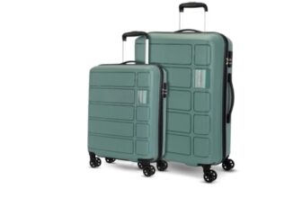 Kamiliant by American Tourister 2 Pc Harrier Edge 8W Set 56 Cm & 68 Cm – Small & Medium Polypropylene(PP) Hardside 8 Wheels Spinner Luggage Set/Trolley Bag Set (Slate Grey)