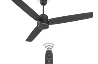 Havells FAB BLDC Ceiling Fan 1200 mm (Made In India), 380 RPM, Savings Upto 65%, Reverse Rotation, 4 Modes (Boost,Sleep,Breeze,Mop), Low Wattage 30 W, Low Noise, Air Flow:235 CMM, 3Y Warranty, Black
