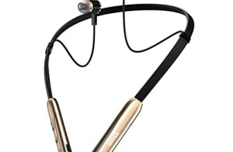 BeLL BLBHS055 Voice Assistant Bluetooth Wireless in Ear Earphone Headset with Super deep bass & Mic, 50H Play Time, Stereo Headset & Magnetic Earbuds with Passive Noise Cancellation Neckband (Gold)
