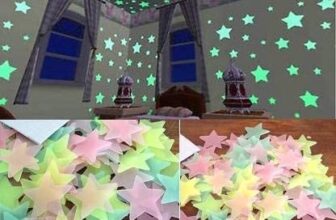 God & God’s 3D Glow in The Dark Wall Stickers – Removable Fluorescent Stars with Big Moon Luminous Wallpaper for Bedroom & Home Decoration