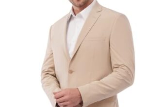 SaintX Men’s Premium 4-Way Comfy Stretch Sunscreen Blazer | Light Weight, Designed for Summers | Fully Lined | Comfort able Slim Fit | Wrinkle Resistant & Formal Signature Coat (JK11_Fawn_48)