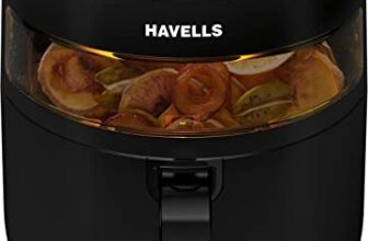 Havells Prolife Crystal Digital Air Fryer 5.5L, 1500W|D 8 Pre-sets| Aerocrisp Technology with 85% Less Oil Cooking| Dehydrator Mode| Auto-Shutoff|See-Through Window| 2Yr Door Step Warranty by Havells