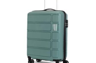 Kamiliant by American Tourister Small Harrier Edge 8W 56 Cms Cabin (PP) Hard Sided 8 Wheels Spinner Luggage/Suitcase/Trolley Bag (Slate Grey) (Double Wheel)