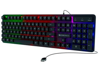 Zebronics Transformer K1 Premium Gaming Keyboard with 104 Keys, 1.7m Cable, Laser Keycaps, Multi Color LED Modes, Integrated Multimedia Keys, All Keys Enable/Disable Function