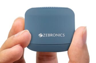 ZEBRONICS Pixie Portable Speaker, 5 Watts, Supports Bluetooth, TWS Function, mSD, Compact Design, Call Function, Carry Loop, Upto 7h Backup (Dark Blue)
